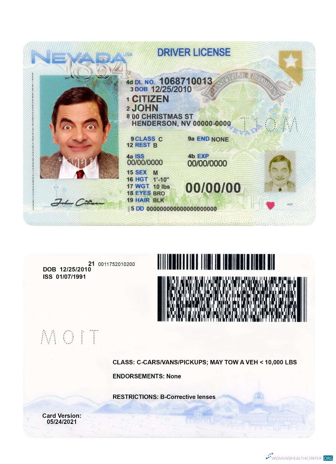 download USA Nevada driving license 2021 present